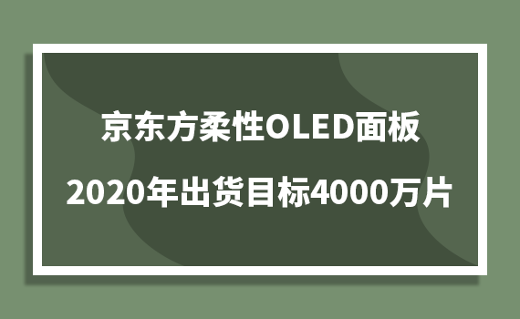 京东方柔性OLED面板2020年出货目标4000万片